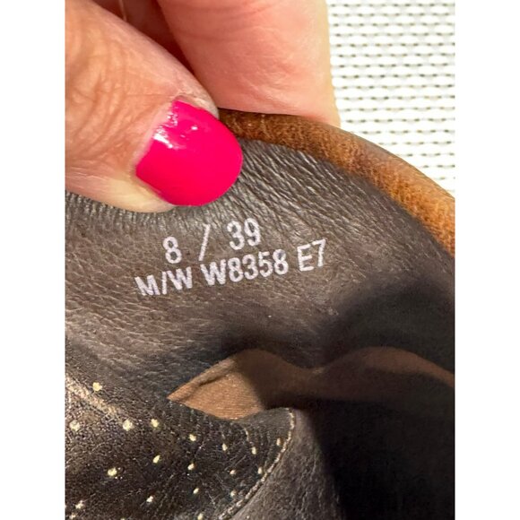 Born Women's Brown Leather Studded Clog Mule Size 8 Metallic Slip On Shoes Boho - Picture 7 of 10